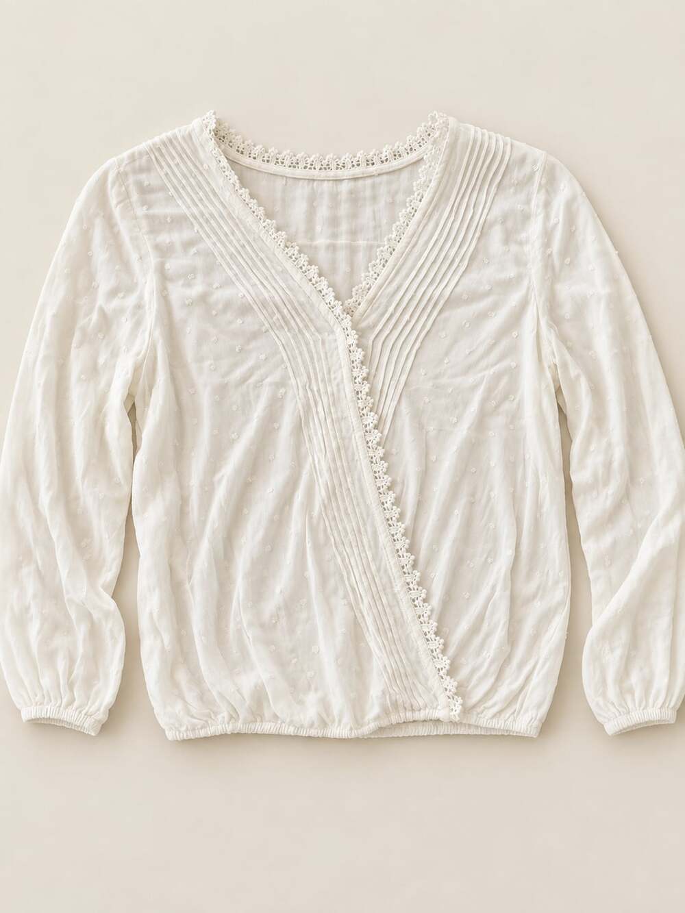 Mi Ami White Lace Trim Button-Through Blouse Size XS (c1)
